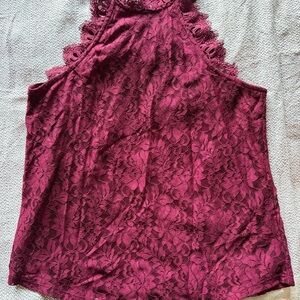 Maurices Lace Tank Top Womens S Sleeveless High Neck Floral Overlay NEW Tags